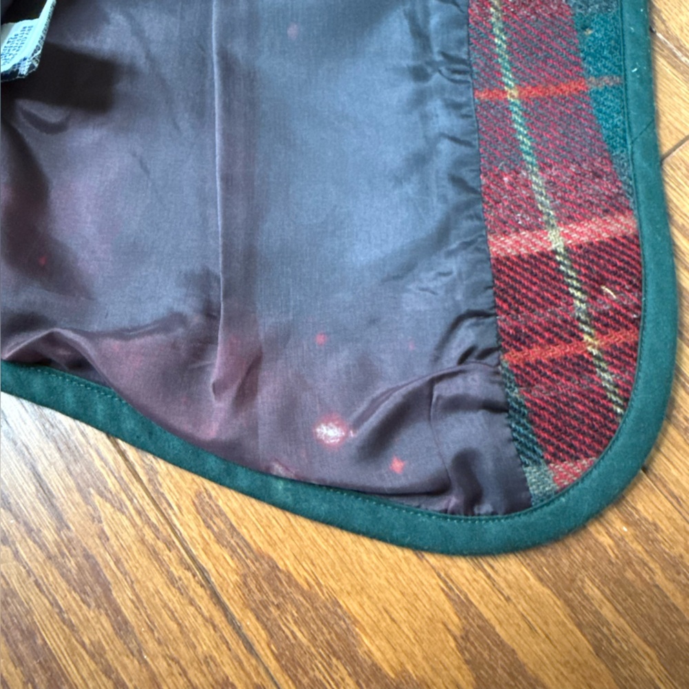 Vintage 90s Talbots Petites 100% Wool Vest in Green Plaid, Size S Petite - Picture 12 of 16